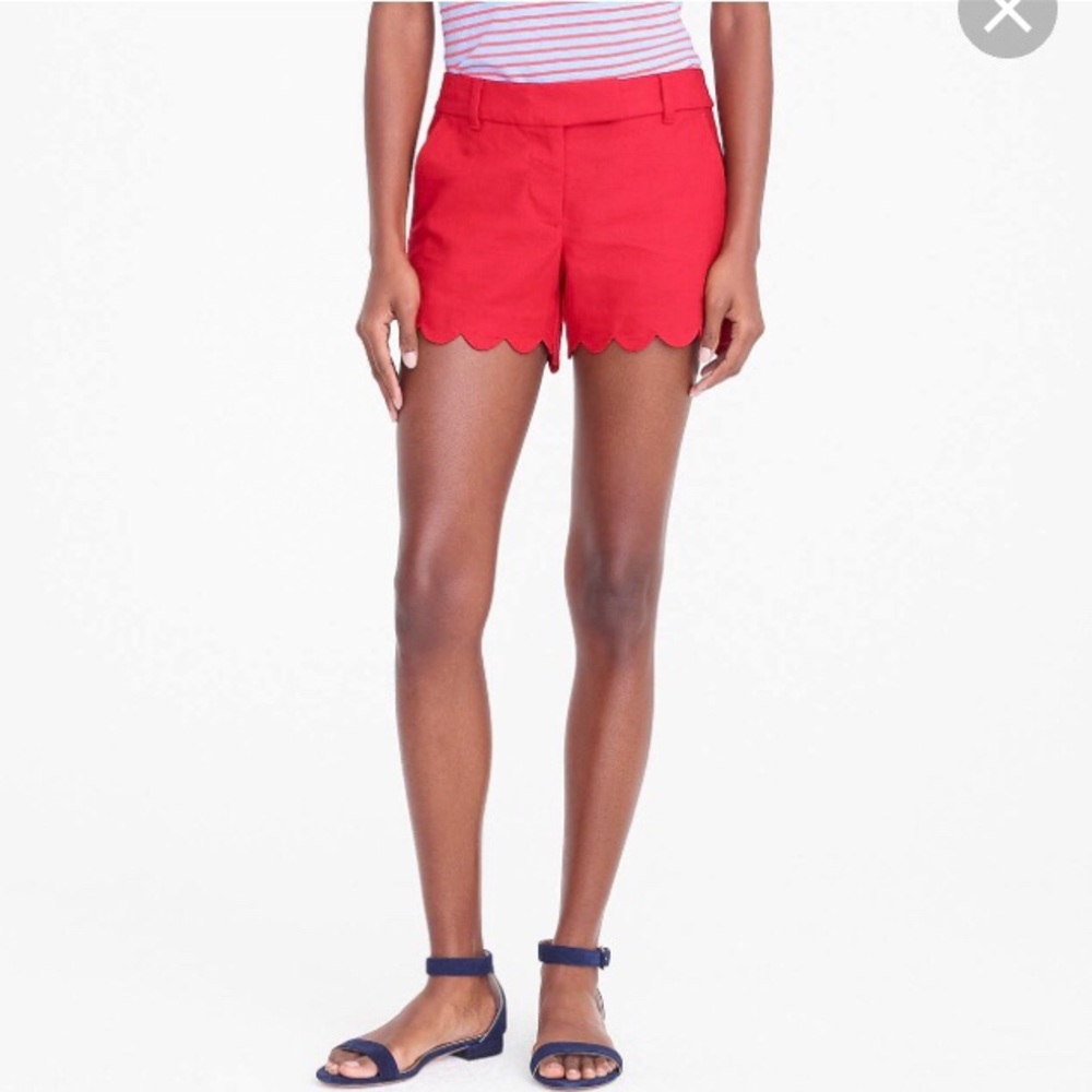 Loft pink scallop shorts